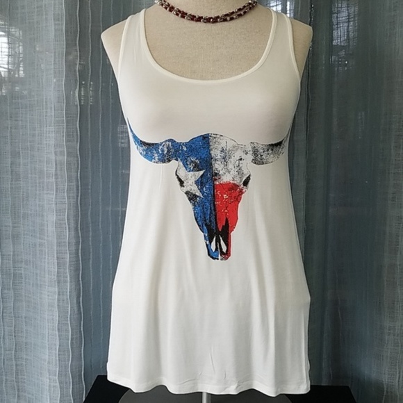 Bear Dance Tops - Cowgirl Longhorn Tank Top M